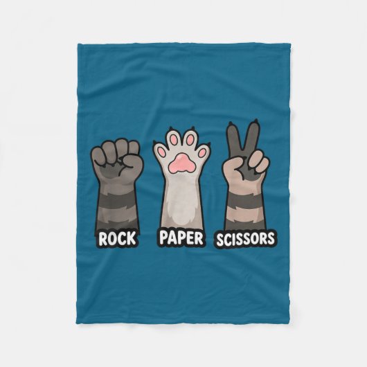 Süße Pfote Waschbär Schere, Stein, Papier Fleecedecke (Vorderseite)