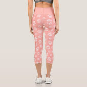 Süße Pfoten Muster Rosa Capri Leggings (Rückseite)
