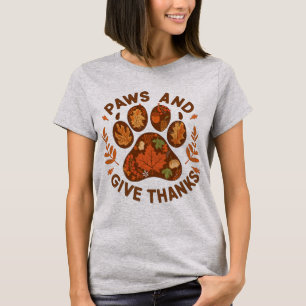 Süße Pfoten und Dankeschön Herbst-Hundeliebhaber-S T-Shirt