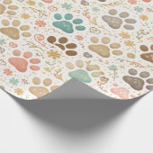 Süße Pfotenabdrücke Geschenkpapier (Ecke)