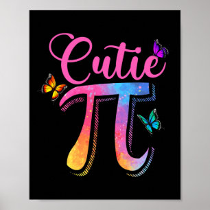 Süsse Pi Day Symbol Retro Color Butterfly Pi 3.14 Poster
