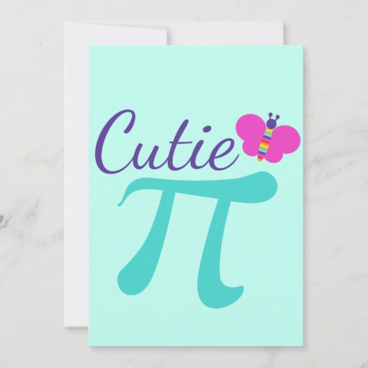 Süsse Pi Symbol Niedliche Math Pun Card (Vorderseite)