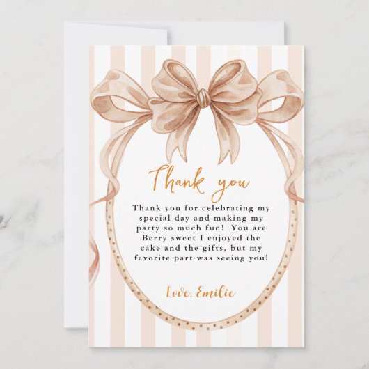 Süsse Pie Baby Dusche Danke Karte (Vorderseite)