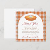 Süsse Pie Baby Dusche Danke Karte (Vorne/Hinten)