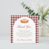 Süsse Pie Baby Dusche Danke Karte (Stehend Vorderseite)