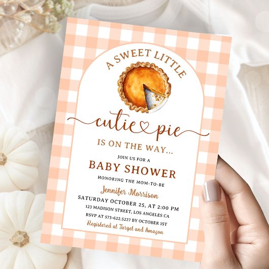 Süsse Pie Baby Dusche Einladung
