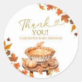 Süsse Pie Baby Dusche Runder Aufkleber (Vorderseite)