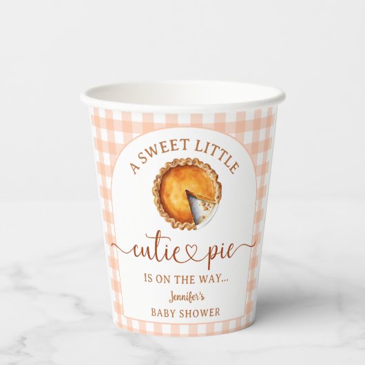 Süsse Pie Baby Duwer Gender Neutral Paper Pappbecher (Rückseite)