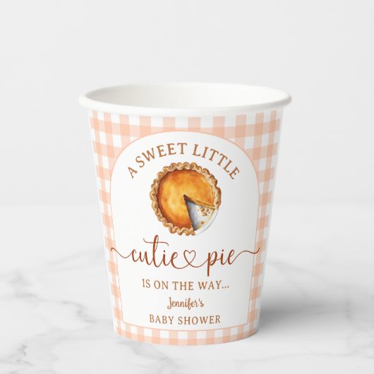 Süsse Pie Baby Duwer Gender Neutral Paper Pappbecher (Vorderseite)
