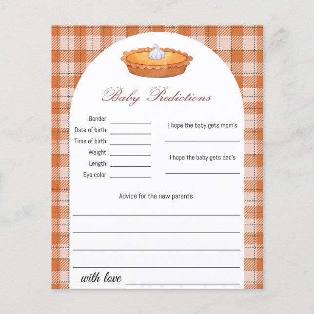 Süsse Pie Baby Predictions Spielkarte (Vorderseite)