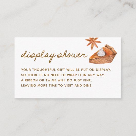 Süsse Pie Babydusche Begleitkarte (Vorderseite)