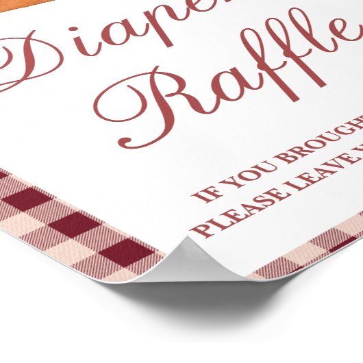 Süsse Pie Babydusche Windeln Raffle Schild (Ecke)