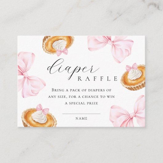 Süsse Pie Babydusche Windelwanne Begleitkarte (Vorderseite)