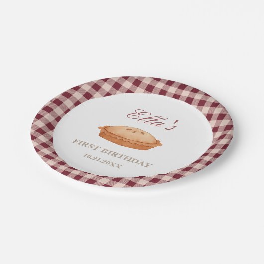 Süsse Pie Birthday Papierplatte Pappteller (Schrägansicht)