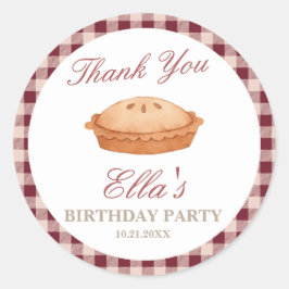 Süsse Pie Birthday Round Aufkleber