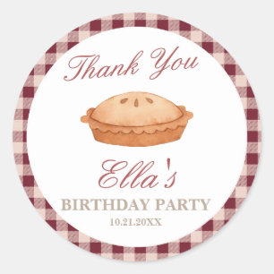 Süsse Pie Birthday Round Aufkleber
