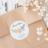 Süsse Pie Blue Fall Bärenjunge Babydusche Gefallen Runder Aufkleber