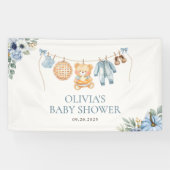 Süsse Pie Blue Fall Teddy Bear Boy Baby Dusche Banner (Horizontal)