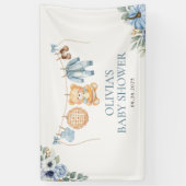Süsse Pie Blue Fall Teddy Bear Boy Baby Dusche Banner (Vertikal)
