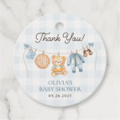 Süsse Pie Blue Teddy Bären Fall Boy Baby Dusche Geschenkanhänger (Vorderseite)