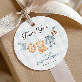 Süsse Pie Blue Teddy Bären Fall Boy Baby Dusche Geschenkanhänger