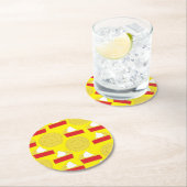 Süsse Pie Cherry Geburtstagsparty Runder Pappuntersetzer (Vor Ort)