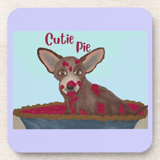 Süße Pie Chihuahua Getränkeuntersetzer (Vorderseite)