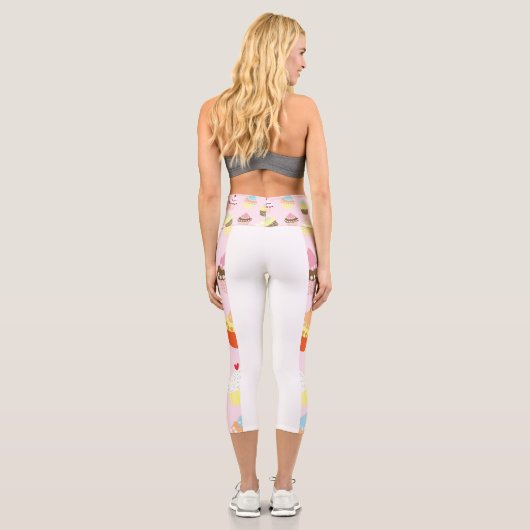 Süsse Pie Cupcakes Capri Leggings (Rückseite)