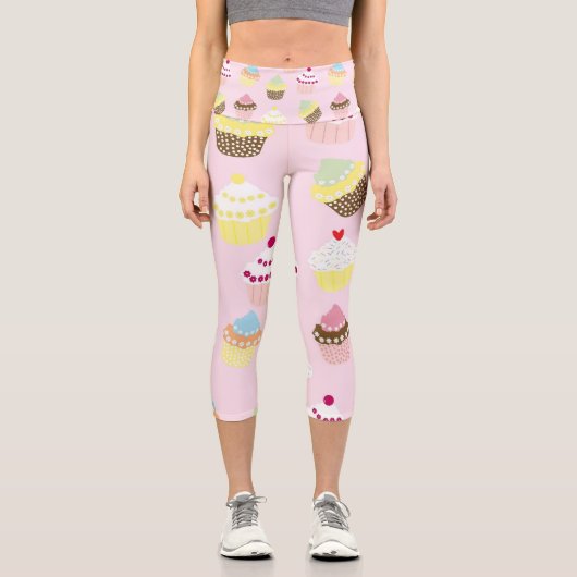 Süsse Pie Cupcakes Capri Leggings (Vorderseite)