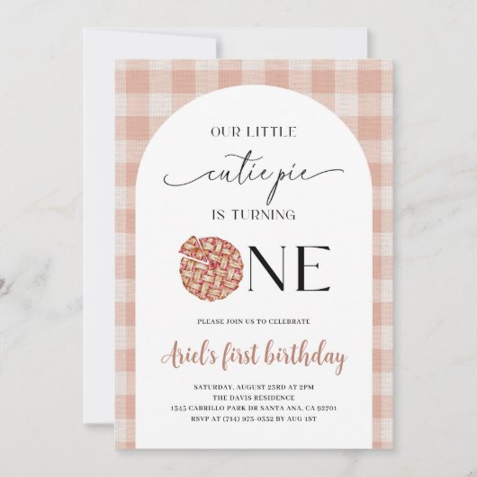 Süsse Pie Einladung (Vorderseite)