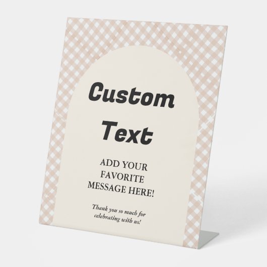 Süsse Pie Erntedank Baby Dusche Gefallen Zeichen Sockelschild (Vorderseite)