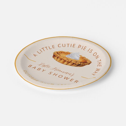 Süsse Pie Erntedank Baby Dusche Teller (Schrägansicht)