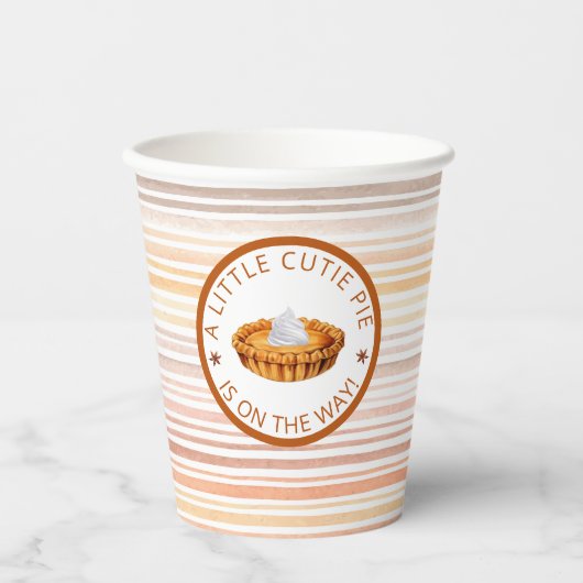 Süsse Pie Erntedank Babydusche Papiertüten Pappbecher (Vorderseite)