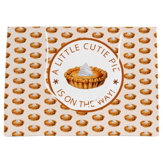 Süsse Pie Fall Baby Dusche große Geschenktüte (Vorderseite)