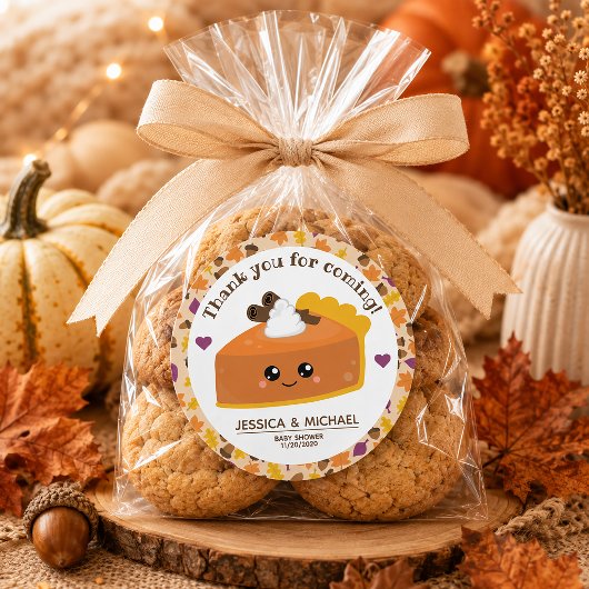 Süsse Pie Fall Baby Dusche Runder Aufkleber