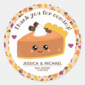 Süsse Pie Fall Baby Dusche Runder Aufkleber (Vorderseite)