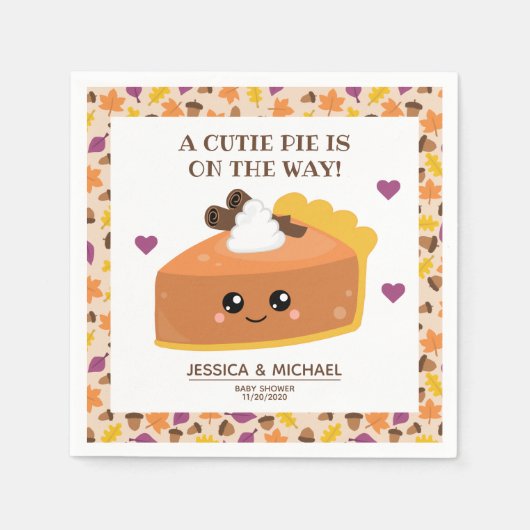 Süsse Pie Fall Baby Dusche Serviette (Vorderseite)