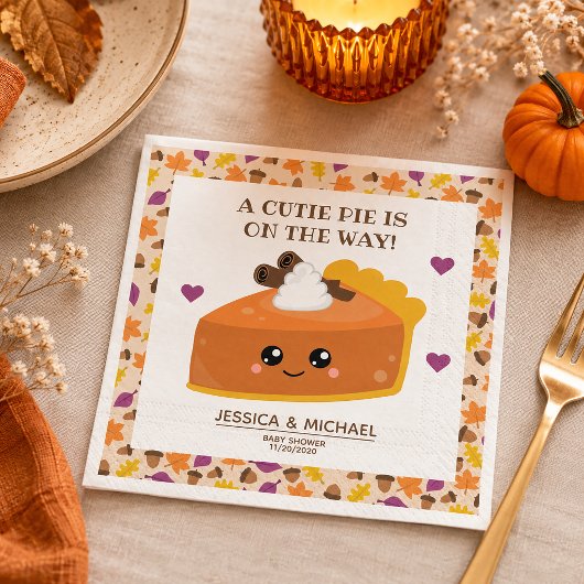 Süsse Pie Fall Baby Dusche Serviette