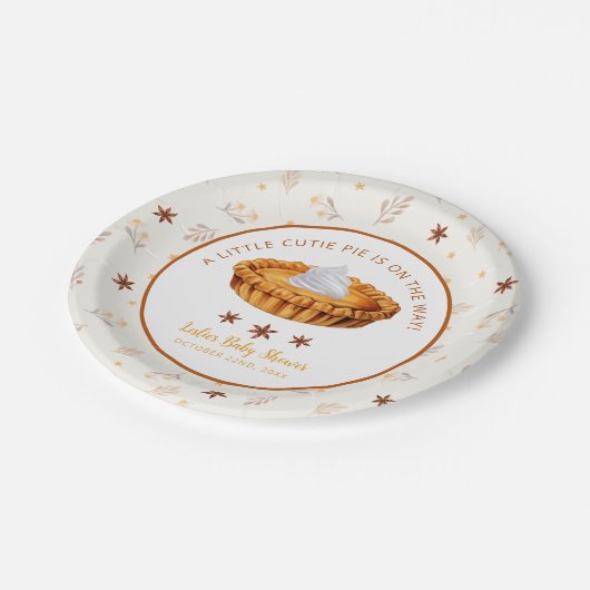 Süsse Pie Fall Baby Duschpapier Teller (Schrägansicht)