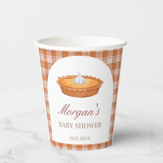 Süsse Pie Fall Babydusche Papiertüten Pappbecher (Vorderseite)