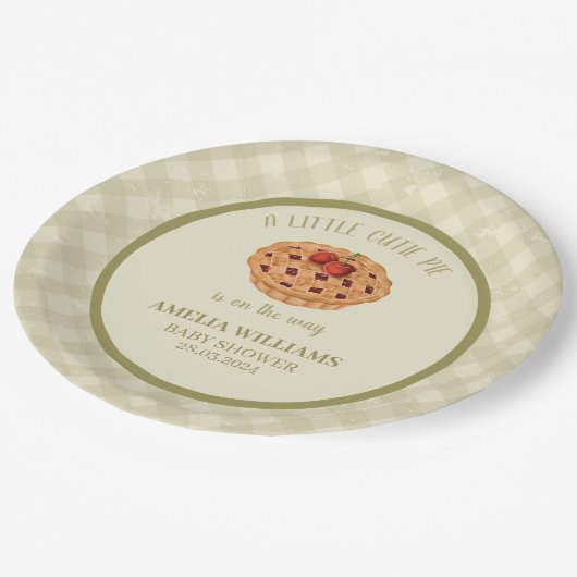 Süsse Pie Fall Babydusche Pappteller (Schrägansicht)