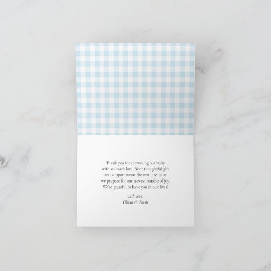 Süsse Pie Fall Boy Kinderdusche Danke Karte (Innenseite)