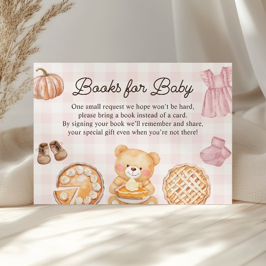 Süsse Pie Fall Girl Babydusche Bücher für Baby Begleitkarte