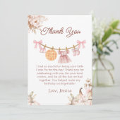 Süsse Pie Fall Girl Babydusche Danke Karte (Stehend Vorderseite)