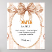 Süsse Pie fall Windeln Tombola Baby Duschzeichen Poster (Vorne)