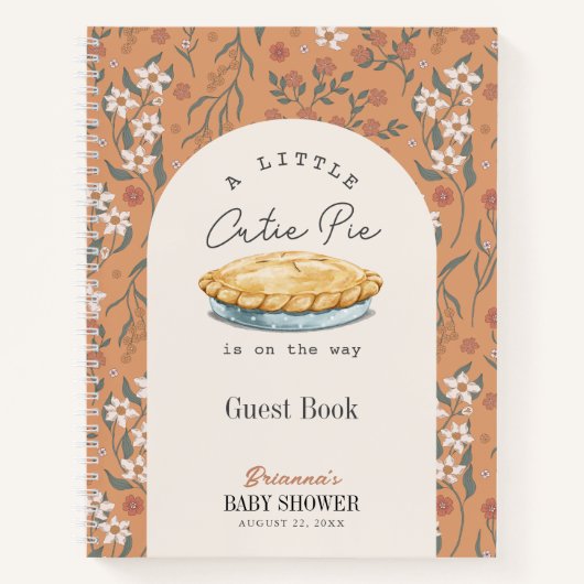 Süsse Pie Floral Girl Baby Showbook Notizblock (Vorderseite)
