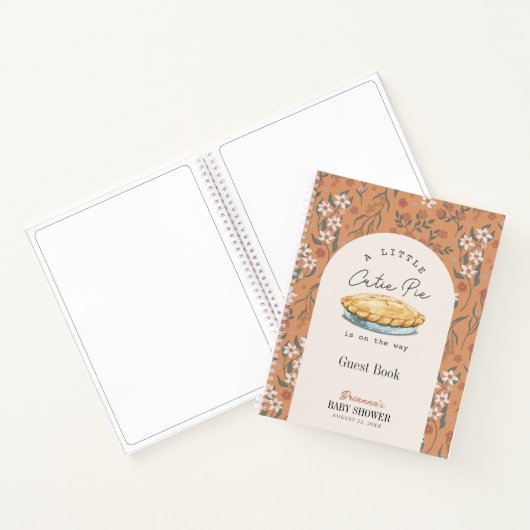 Süsse Pie Floral Girl Baby Showbook Notizblock (Innenseite)