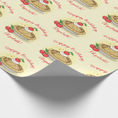 Süsse Pie Geburtstagsparty Kinder Cherry Geschenkpapier (Ecke)