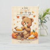 Süsse Pie Gingham Teddy Bear Fall Baby Dusche Einladung (Stehend Vorderseite)
