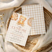 Süsse Pie Gingham Teddy Bear Fall Baby Dusche Einladung